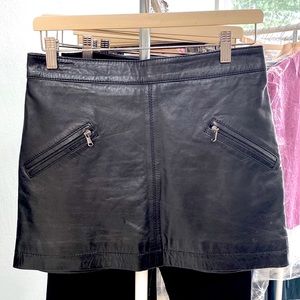 Zara Woman black leather skirt